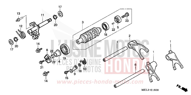 BARILLET DE SELECTION de CBR1000RR "Fireblade" CANDY TAHITIAN BLUE (PB215H) de 2005